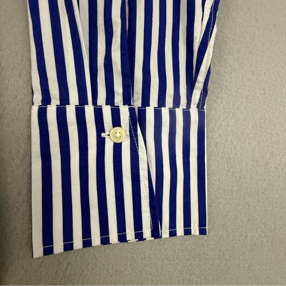 Talbots Shirt Women's‎ Medium Long Sleeve Pullover Stripe Blue White - Picture 5 of 9